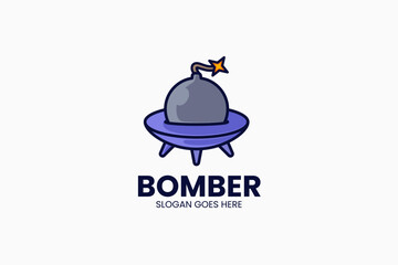 Bomber Space Logo. Vector Illustration
