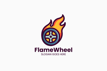 Flame Wheel Logo. Vector Illustration
