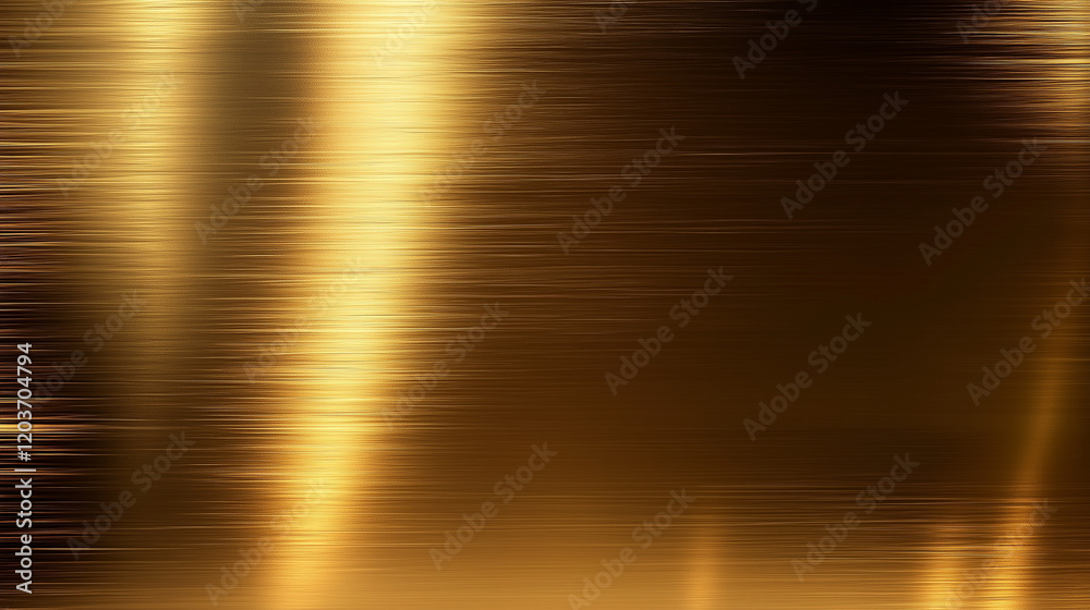 Aufkleber Abstract golden metal texture with light reflections and shadows on a shiny bronze or brass surface. High-resolution vector-style design element showcasing intricate textures and colors, captured with