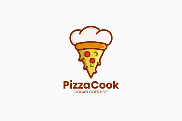 Pizza Cook Logo. Vector Illustration