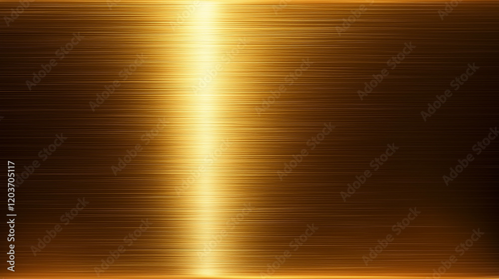 Poster Abstract golden metal texture with light reflections and shadows on a shiny bronze or brass surface. High-resolution vector-style design element showcasing intricate textures and colors, captured with