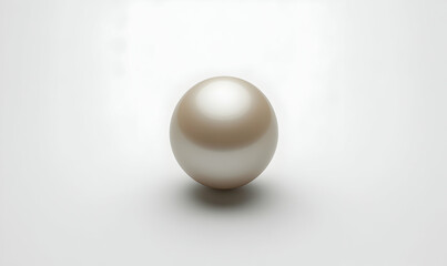 A single, lustrous pearl rests on a pristine white background, showcasing its smooth surface and subtle creamy hue.  Perfect for concepts of elegance, luxury, and purity.