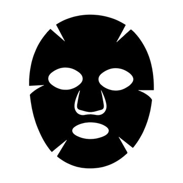 black facial mask on white background clip art preview