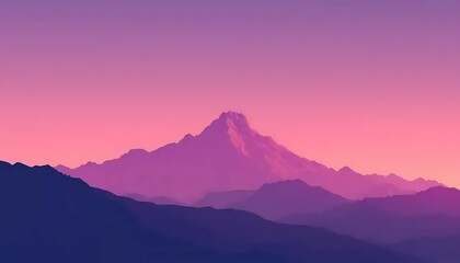 Majestic Mountain Range at Pink Sunset Hue
