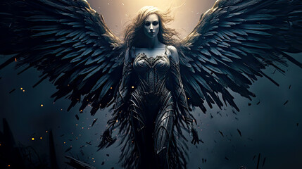 Black Angel of Doom. Generative AI, non-existent person.	