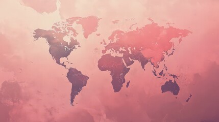 Retro styled world map