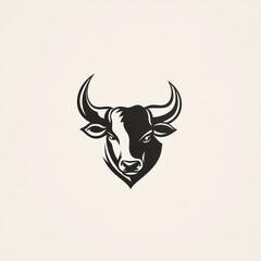 Stylized bull head graphic design, logo concept