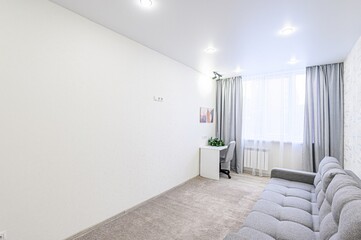 standard interior apartment. living room with sofa