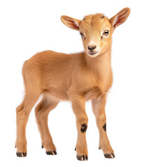 Fototapeta premium Cute baby goat standing and looking curious.