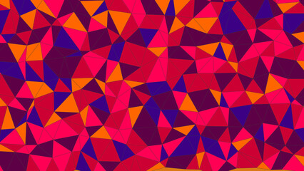 Naklejka premium Orange and Blue - Geometric Triangular Background Pattern