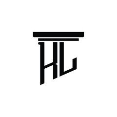 KL monogram logo design letter text name symbol monochrome logotype alphabet character simple logo