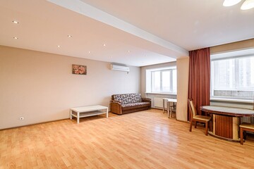 standard interior apartment. living room with sofa