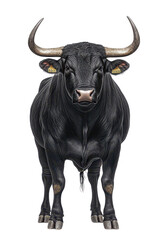 A majestic black bull standing proudly.