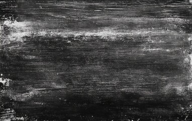 Fototapeta premium Distressed Black Painted Wood Texture with White Highlights - Grunge Abstract Background.