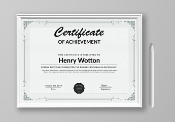 Classy Ornamental Certificate Template Layout