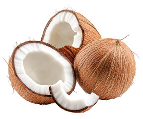 Fresh coconut pieces with a rustic look.