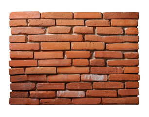 Obraz premium Brown rough stone wall, white background