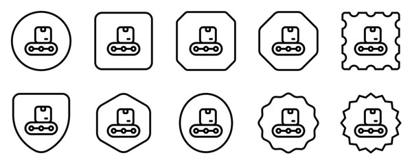 Editable package in conveyor belt vector icon. Shipping, delivery, e-commerce, transport, logistics. Part of a big icon set family. Perfect for web and app interfaces, presentations, infographics, etc