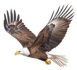 Obraz premium Majestic eagle soaring through the sky.