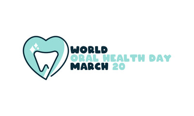 Vector Illustration of World Oral Health Day. March 20. Flat design vector. Poster, banner, card, background.