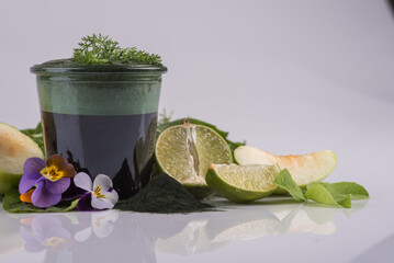 cocktail with lime and mint