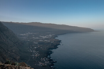 A beautiful views of a El Golfo Valley and mountains in El Hierro island.