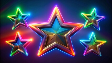 Vibrant star shape cutouts showcase creative studio graphic elements colorful environment artistic viewpoint rainbow concept for engaging designs