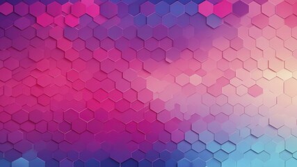 Mesmerizing gradient of pink, purple, blue, and peach hues with hexagonal patterns creating a dynamic effect