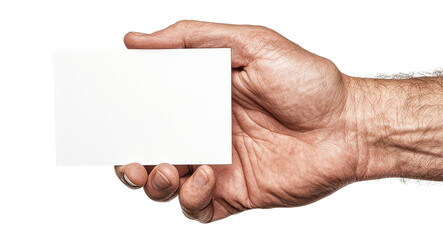 Obraz premium Hand holding blank card for branding purposes.