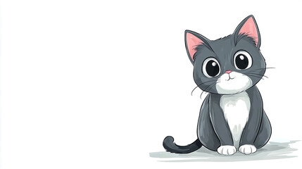 a cute cat isolated on white background.