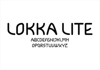 Lokka Lite font for logo and headline. Isolated vector typeset