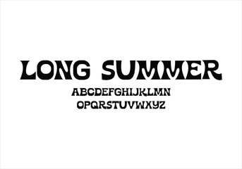 Long Summer font for logo and headline. Isolated vector typeset