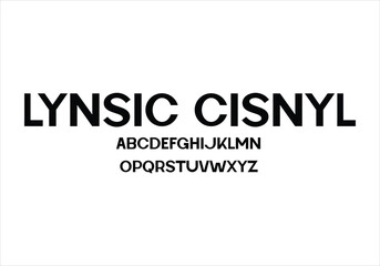 Lynsic Cisnyl font for logo and headline. Isolated vector typeset