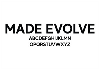 Made Evolve font for logo and headline. Isolated vector typeset