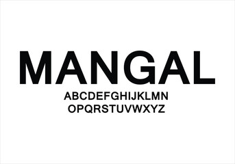 Mangal font for logo and headline. Isolated vector typeset