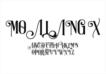 MOALANG  font for logo and headline. Isolated vector typeset