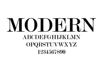 Modern font for logo and headline. Isolated vector typeset