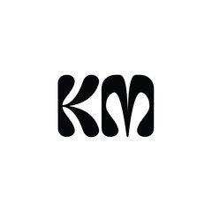 KM monogram logo design letter text name symbol monochrome logotype alphabet character simple logo