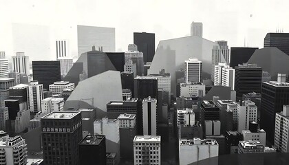 A Monochromatic Cityscape Aerial View of Buildings