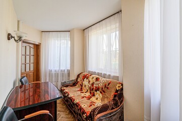 standard interior apartment. living room with sofa