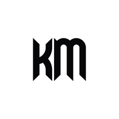 KM monogram logo design letter text name symbol monochrome logotype alphabet character simple logo