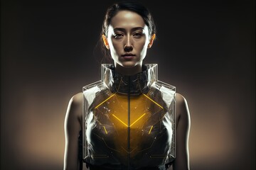 Interstellar Portrait of Beauty Woman. Generative AI, non-existent person.	