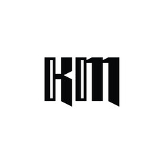 KM monogram logo design letter text name symbol monochrome logotype alphabet character simple logo