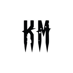 KM monogram logo design letter text name symbol monochrome logotype alphabet character simple logo