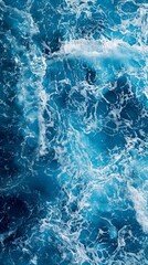 Fototapeta premium Close-up of sea waves with bright shades of blue. Great for advertising tourist destinations, environmental projects and water packaging design.