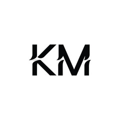 KM monogram logo design letter text name symbol monochrome logotype alphabet character simple logo
