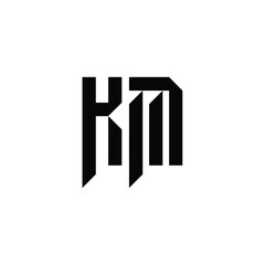 KM monogram logo design letter text name symbol monochrome logotype alphabet character simple logo