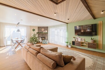 standard interior apartment. living room with sofa