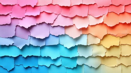 Obraz premium Colorful torn paper layers creating a vibrant textured abstract background