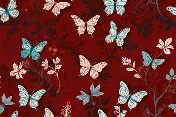 seamless background with butterflies